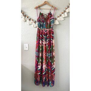 Anthropologie Maeve Tarana Multicolor Artsy Maxi Dress Tropical Boho Flowy 8